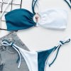 Para Praia New Patchwork Bandeau Bikini Set Halter Ring Swimsuit Micro Women Sexy Thong Swimwear Female (1)