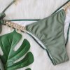 Para Praia 2023 New Female Bandage Swimsuit Luxury Metal Leaves Women Swimwear Push Up Brazilian Bikini