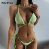 Para Praia Sexy Heart Bikini Swimsuit Women s Sexy Micro Cross Swimwear Female Bandage Thong Bikinis (5)