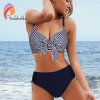 Andzhelika Push Up Mid Waist Bikini Sets Sexy Polka Dot Swimsuit Two Pieces Plus Size Swimwear