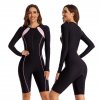 Surfing One Piece Swimsuit Print Long Sleeve Zipper Front Women Swimwear Bathing Suit Rash Guar (14)