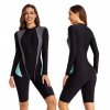 Surfing One Piece Swimsuit Print Long Sleeve Zipper Front Women Swimwear Bathing Suit Rash Guar (15)
