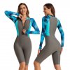 Surfing One Piece Swimsuit Print Long Sleeve Zipper Front Women Swimwear Bathing Suit Rash Guar (17)