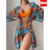 Three Pieces Bikini Set Cover Up Women 2023 New P (9)