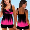 Sexy Print Two Piece 2023 Swimsuit Tankini Large Size Swimwe (11)