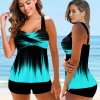 Sexy Print Two Piece 2023 Swimsuit Tankini Large Size Swimwea (2)