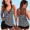 Sexy Print Two Piece 2023 Swimsuit Tankini Large Size Swimwea (7)