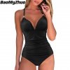 2023 Sexy One Piece Tankini Plus Size Swimwear Women Blac (8)