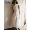 Embroidery Hollow Out Midi Dress Women Fashion Ruili White (2)