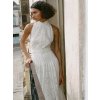 Embroidery Hollow Out Midi Dress Women Fashion Ruili White (3)