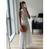Embroidery Hollow Out Midi Dress Women Fashion Ruili White (4)