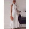 Embroidery Hollow Out Midi Dress Women Fashion Ruili White (6)