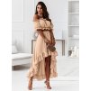 Ruffles Summer Dress Set Two Piece Off Shoulder Slash Neck Short Sleev (2)