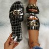 Fashion Sexy Chain Lock Solid Color Plus Size 2022 Summer New Style Roman Style Flat Outdoor (4)