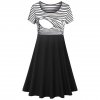 New Ladies Maternity Care Striped Summer Dress Maternity Pajamas Multifunctional Mother Breastfeeding Patchwork Dress.jpg 640x640 (8)