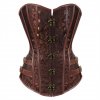 Steampunk Corsets for Women Gothic Corset Bustier Zipper Plus Size Vintage Faux Leather Corset Top Brown.jpg 640x640 (5)