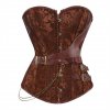 Steampunk Corsets for Women Gothic Corset Bustier Zipper Plus Size Vintage Faux Leather Corset Top Brown.jpg 640x640 (4)