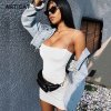 Articat Black Sexy Bodycon Summer Dress 2019 Strapless Spaghetti Strap Bandage Mini Dress Party Casual Basic 4