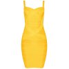 INDRESSME 2019 Bandage Dress Sexy Mini Spaghetti Strap Bodycon Strapless Club Party Summer Lady Dresses Femme Yellow