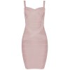 INDRESSME 2019 Bandage Dress Sexy Mini Spaghetti Strap Bodycon Strapless Club Party Summer Lady Dresses Femme Apricot pink