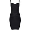 INDRESSME 2019 Bandage Dress Sexy Mini Spaghetti Strap Bodycon Strapless Club Party Summer Lady Dresses Femme Black