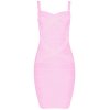 INDRESSME 2019 Bandage Dress Sexy Mini Spaghetti Strap Bodycon Strapless Club Party Summer Lady Dresses Femme Pink