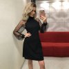 HIRIGIN Sexy Dress 2018 New Womens Lace Long Mesh Sleeve Dress Vestidos Bodycon Bandage Evening Party Black
