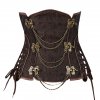 Steampunk Corsets for Women Gothic Corset Bustier Zipper Plus Size Vintage Faux Leather Corset Top Brown.jpg 640x640 (12)
