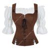 Pirate Costume Women Viking Vest Cosplay Plus Size Medieval Blouse Tops 2 Pieces Sets Renaissance Vest.jpg 640x640 (2)