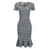 Danjeaner 2017 New Women Vintage V neck Pencil Party Dress Fashion Elegant Mermaid Dress Women Plus FG