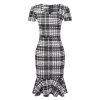 Danjeaner 2017 New Women Vintage V neck Pencil Party Dress Fashion Elegant Mermaid Dress Women Plus HBG