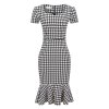 Danjeaner 2017 New Women Vintage V neck Pencil Party Dress Fashion Elegant Mermaid Dress Women Plus QNG