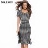 Danjeaner 2017 New Women Vintage V neck Pencil Party Dress Fashion Elegant Mermaid Dress Women Plus 1