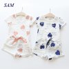 Baby Girls Clothes Sets 2019 Summer Heart Printed Girl Short Sleeve Tops Shirts Shorts Casual Kids 1