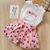 Bear Leader 2019 New Summer Casual Children Sets Flowers Blue T shirt Pants Girls Clothing Sets Pink az803