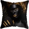 45 45CM Modern Living Room Black Gold African Lady Woman Style Look Art Deco Sofa Pillowcase.jpg 640x640 (6)