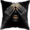 45 45CM Modern Living Room Black Gold African Lady Woman Style Look Art Deco Sofa Pillowcase.jpg 640x640 (10)