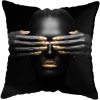 45 45CM Modern Living Room Black Gold African Lady Woman Style Look Art Deco Sofa Pillowcase.jpg 640x640 (16)