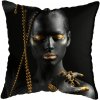 45 45CM Modern Living Room Black Gold African Lady Woman Style Look Art Deco Sofa Pillowcase.jpg 640x640 (17)