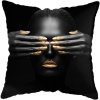 45 45CM Modern Living Room Black Gold African Lady Woman Style Look Art Deco Sofa Pillowcase.jpg 640x640 (16)