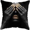 45 45CM Modern Living Room Black Gold African Lady Woman Style Look Art Deco Sofa Pillowcase.jpg 640x640 (10)