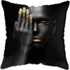45 45CM Modern Living Room Black Gold African Lady Woman Style Look Art Deco Sofa Pillowcase.jpg 640x640 (14)