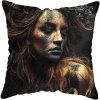 45 45CM Modern Living Room Black Gold African Lady Woman Style Look Art Deco Sofa Pillowcase.jpg 640x640 (1)