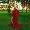 Fashion Maternity pink Red Dress for Photo Shoot Maxi Maternity long Sleeve Lace Fancy Sexy Women.jpg 220x220.jpg (2)