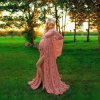 Fashion Maternity pink Red Dress for Photo Shoot Maxi Maternity long Sleeve Lace Fancy Sexy Women.jpg 220x220.jpg (3)