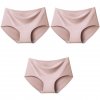 3Pcs Set Seamless Ice Silk Panties For Women Intimate Comfort Briefs Large Size Mid waist M.jpg 640x640