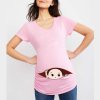 Summer Funny Cartoon Print Maternity Pink Clothing Plus Size Short Sleeve Pregnant T Shirt Tops Women.jpg 640x640 (17)