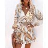 Women Paisley Print Ruffle Hem Shirred Waist Casual Dress Office Lady Outfits Short Dress Casual Robe.jpg 640x640