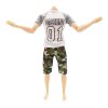 0 NK One Pcs Doll Casual Wear T Shirt Trousers Summer Outfit Short Pants Ken Clothes Mix