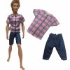 10 NK One Pcs Doll Casual Wear T Shirt Trousers Summer Outfit Short Pants Ken Clothes Mix